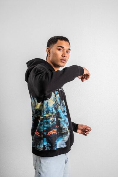 Galaxy Desenli Oversize Sweatshirt