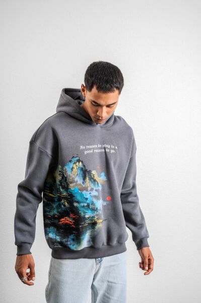 Galaxy Desenli Oversize Sweatshirt