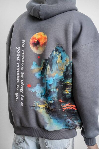 Galaxy Desenli Oversize Sweatshirt
