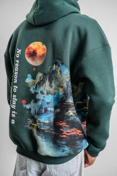 Galaxy Desenli Oversize Sweatshirt