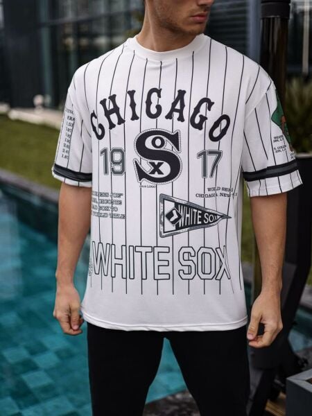 Chicago White Sox 1917 Dünya Şampiyonları Vintage Oversize Tişört