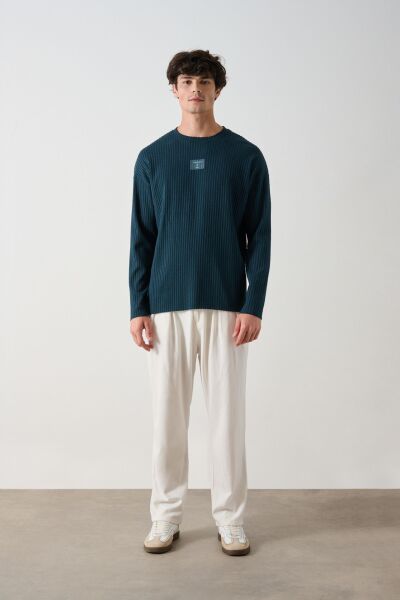 Modern Couture Desenli Oversize Sweatshirt - Rahat ve Şık Tasarım